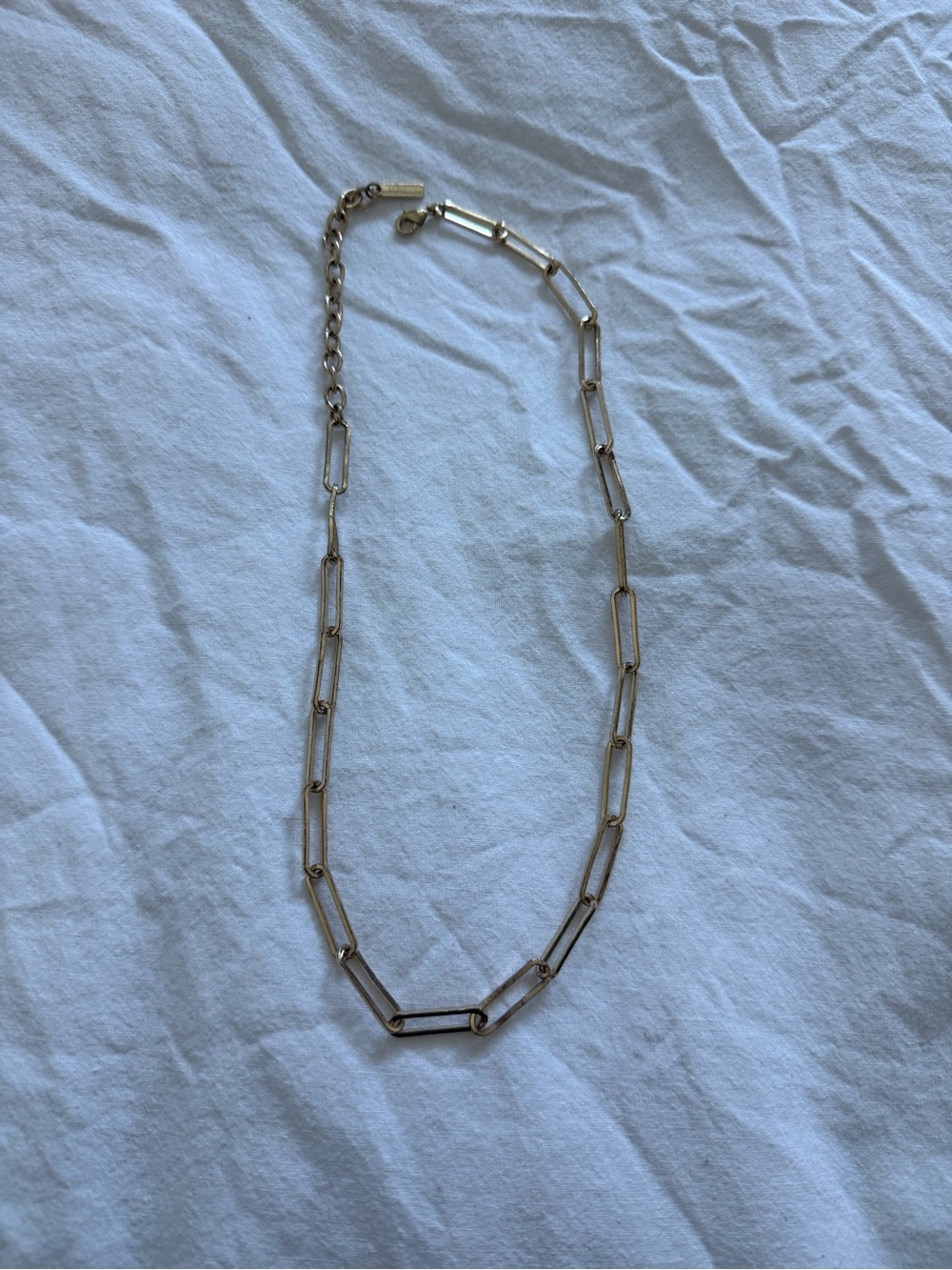 Delicate Gold Paperclip Chain Necklace for Women